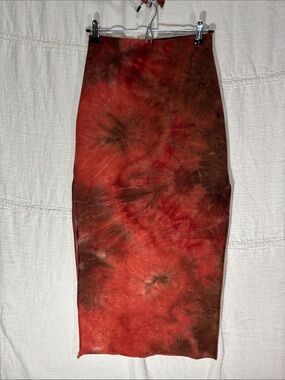 EARTHBOUND Boho Tie-Dye Maxi Skirt with Side Slits Small EUC